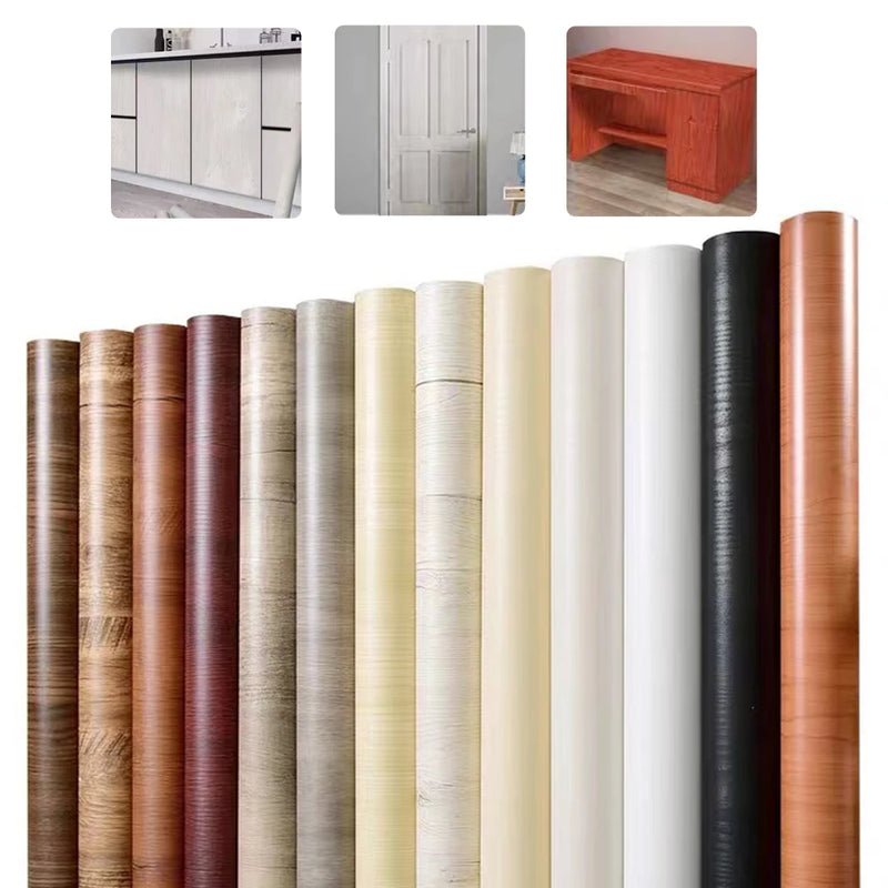 PVC Modern Furniture Decorative Sticker Self Adhesive Wallpaper Waterproof Wood Vinyl Roll Contact Paper Doors Cabinet Desktop