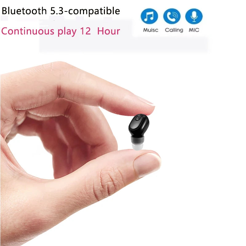 Invisible Bluetooth Earphones, In-ear Wireless Mini Bluetooth Speakers, Invisible Game Sports Physical Noise Reduction Single Ea