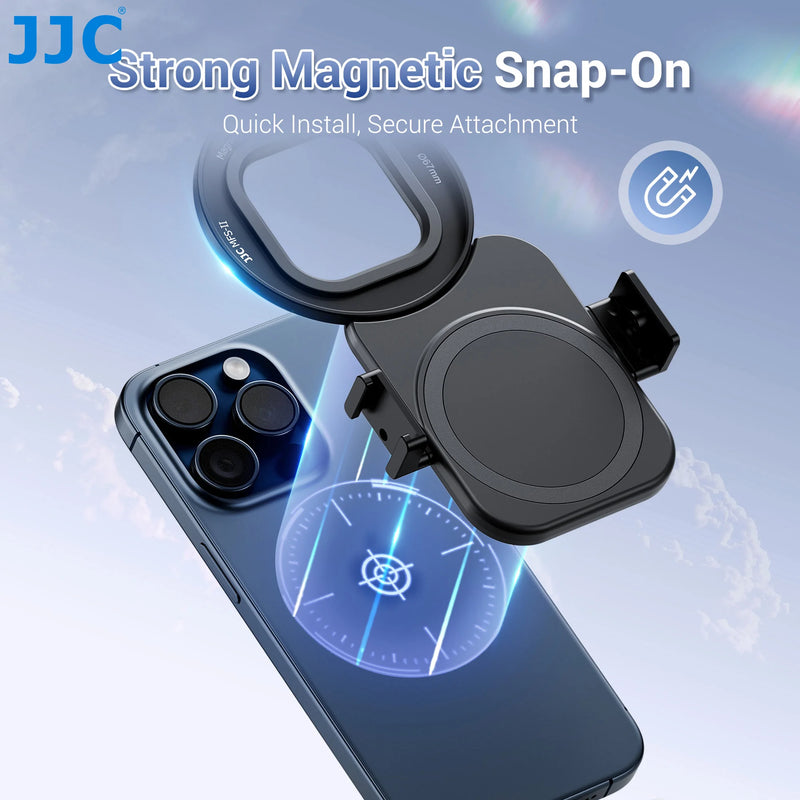 JJC Upgraded 67mm Magnetic Lens Filter Adapter for iPhone 16 15 14 Pro Max iPhone Video Filter with Dual-sided MagSafe Cold Shoe