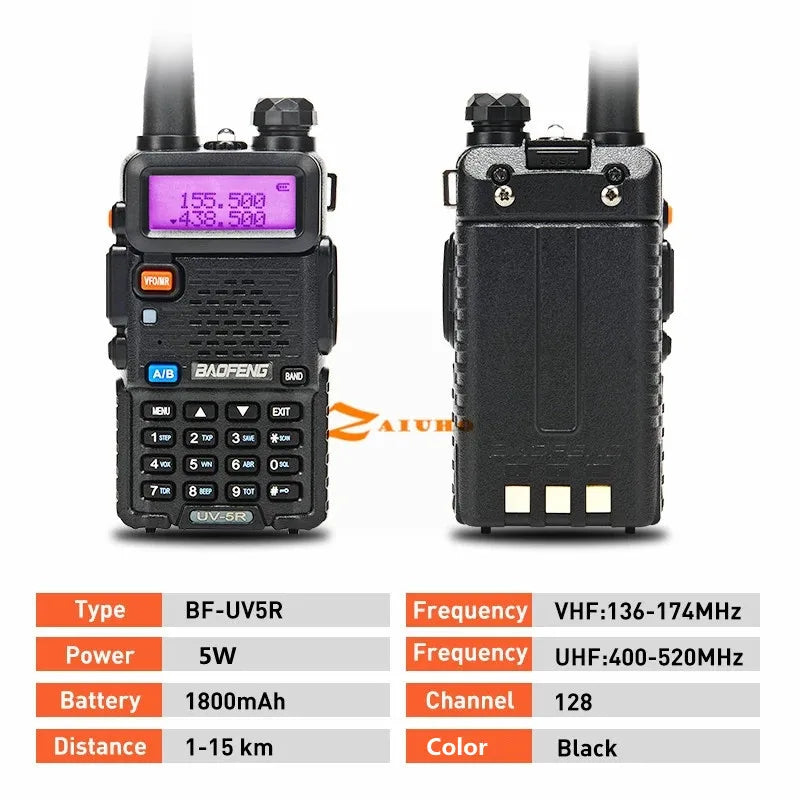 Original Baofeng UV5R Walkie Talkie Dual Band 136-174Mhz & 400-520Mhz Portable BF UV-5R Two Way Radio Pofung HF Transceiver