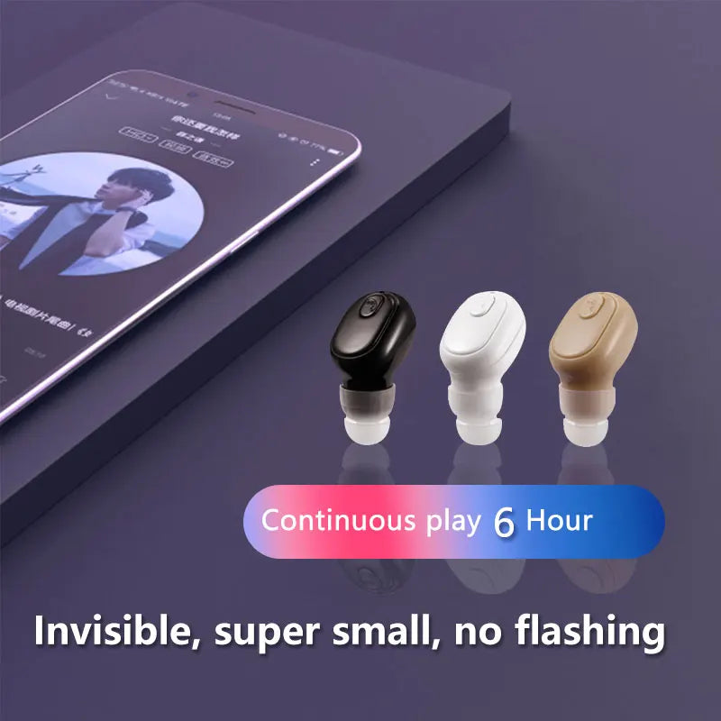 Invisible Bluetooth Earphones, In-ear Wireless Mini Bluetooth Speakers, Invisible Game Sports Physical Noise Reduction Single Ea