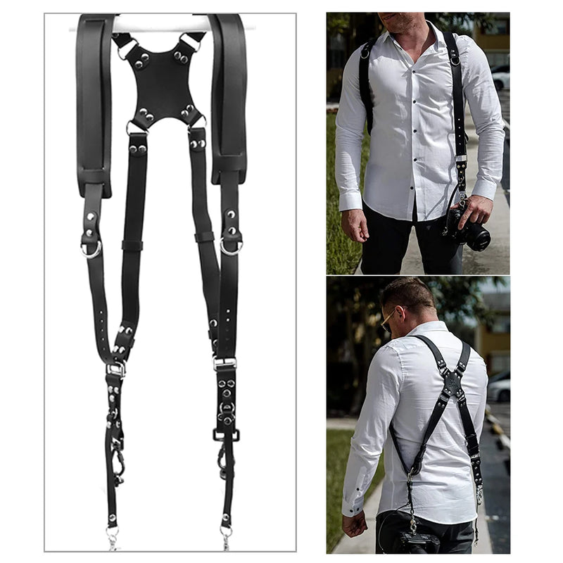 High Quality Camera Shoulder Strap Camera Adjustable Double Shoulder Leather Harness Photography For Nikon Camera Accessories