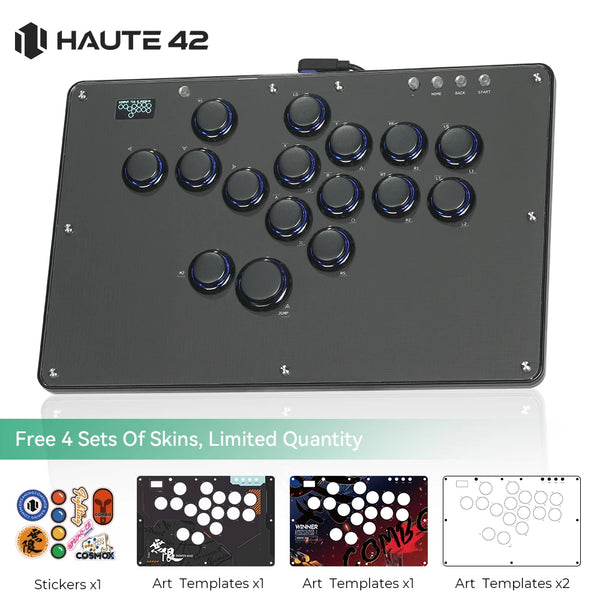 Haute42 FightStick Joystick Arcade Hitbox Button Rim Leverless Controller For PC/PS4/PS5/Switch Control Arcade Stick Controller