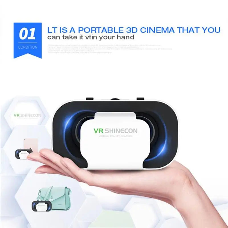 VR SHINECON BOX 5 Mini VR Glasses 3D Glasses Virtual Reality Glasses VR Headset For Google Cardboard Smartp