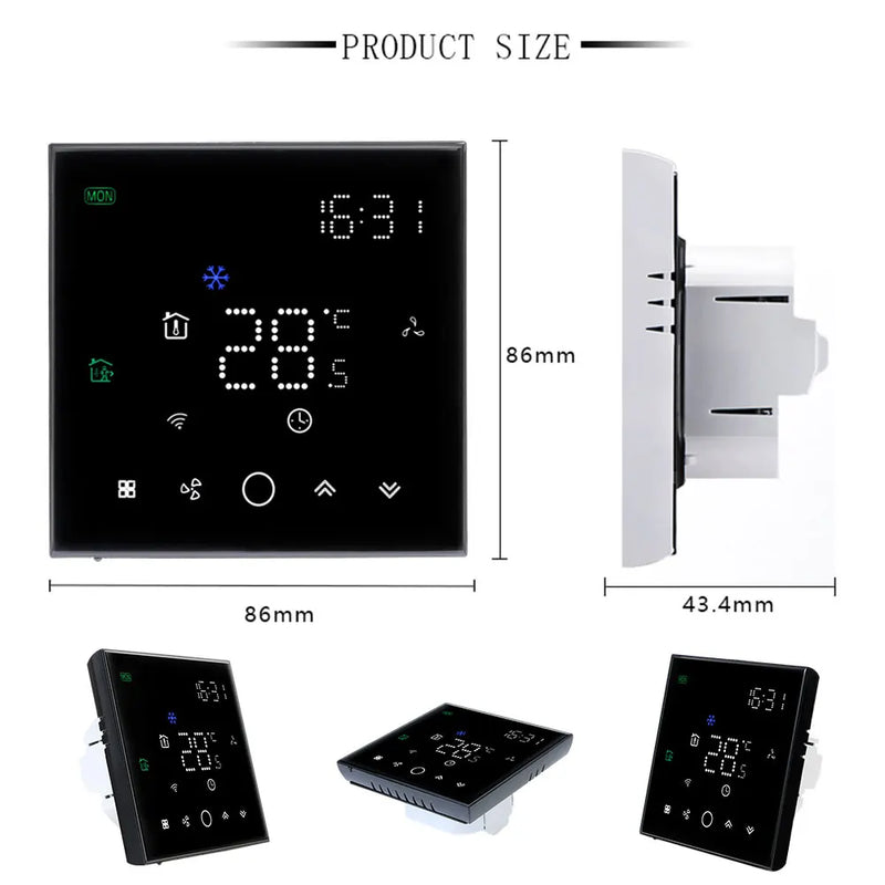 TUYA Smart Thermostat Wifi for Central Air Conditioner 24V  Temperature 3 Speed Fan Wireless Controller Support Honeywell