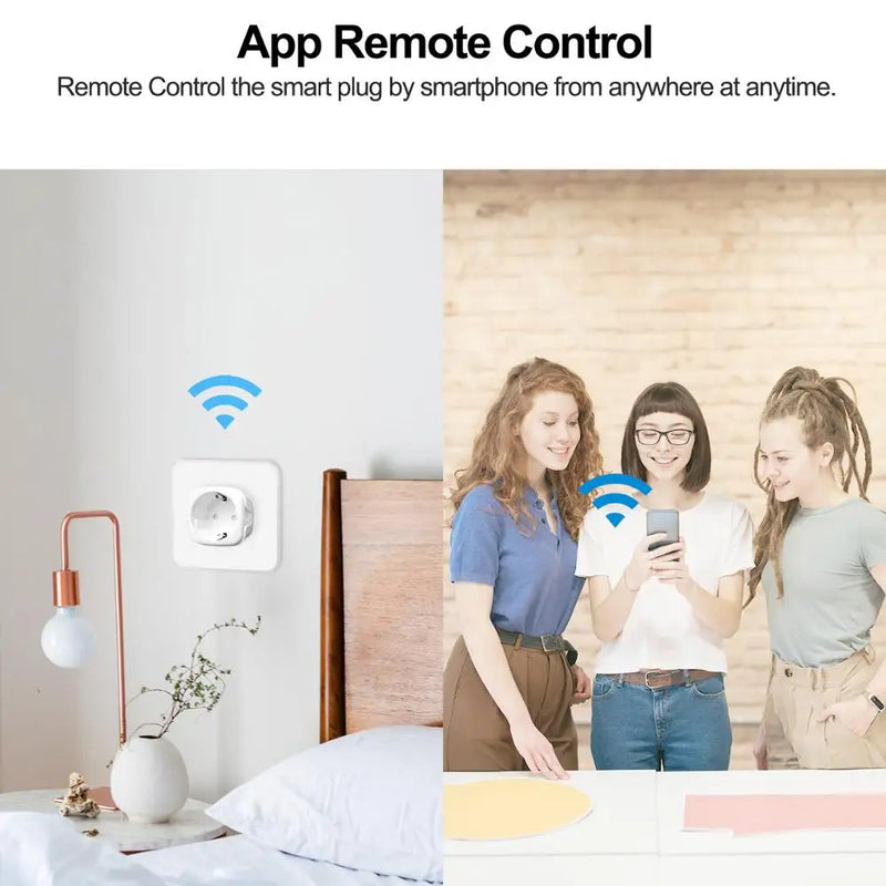 Tuya Wifi Smart Plug EU 16A  with Power Monitor Function Wireless App Voice Remote Control Socket Works with Alexa Google Home