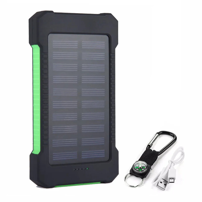 10000mAh Portable External Battery Solar Power Bank Double USB Fast Charging Powerbank Phone Charger For Smart Mobile Phone