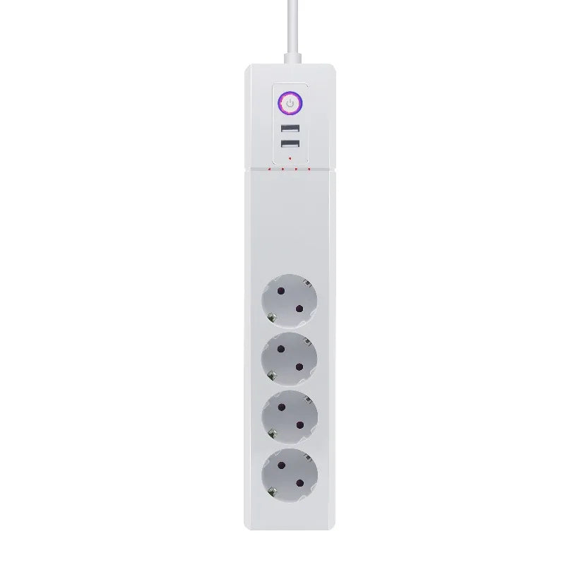 Tuya WiFi Smart Surge Protector , EU Zigbee Outlet With 4 Plugs and 2 USB Port , Individual Control,Works With Alexa Google Home