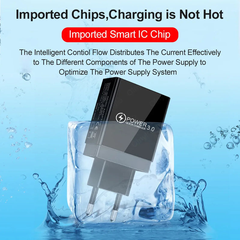 Olnylo Quick charge 3.0 USB Charger For iPhone 11 7 Samsung Huawei Xiaomi 5V 3A Digital Display Fast Charging Wall Phone Charger