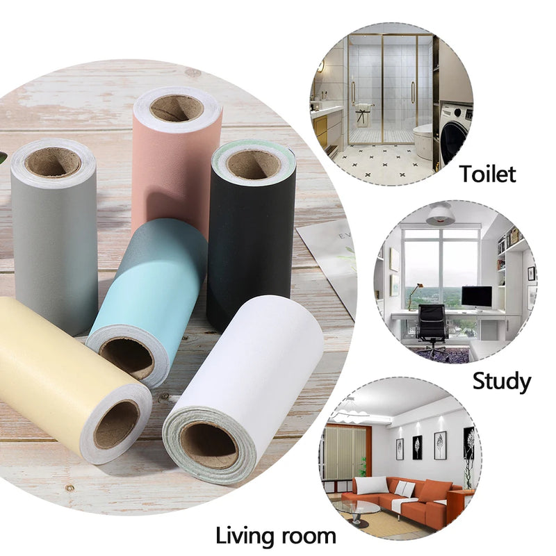 5M Self-adhesive PVC Waterproof Waist Line Wallpaper Living Room Skirting Line Vinyl Decals Baseboard Wall Border Corner Sticker