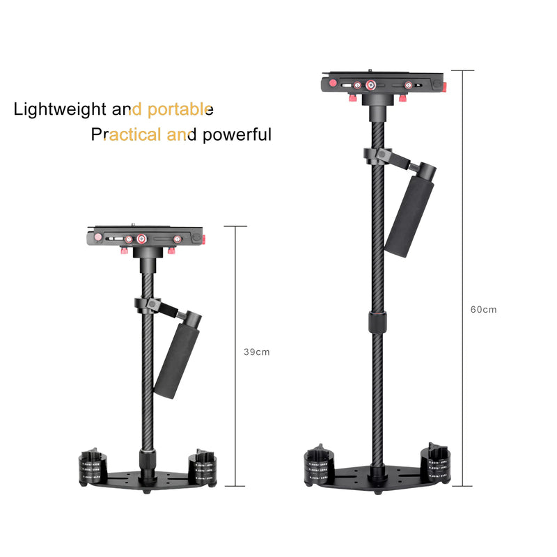 S60 60cm Photo Video Handheld Stabilizer Carbon Fiber Shooting Steadycam DSLR Steadicam for Camcorder Camera DSLR Canon Nikon