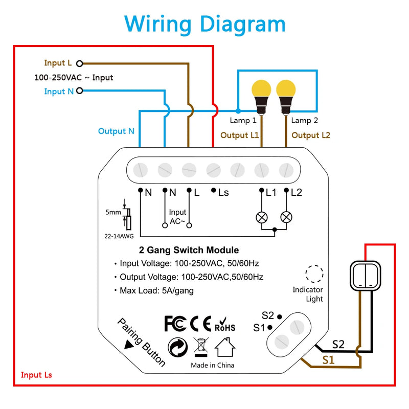 Tuya Smart Life Wifi Switch 2 Gang Relay Breaker Module Google Home Alexa Echo Voice Control Smart Lighting Timer Switch DIY