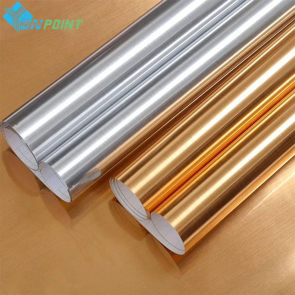 Thick Self-Adhesive Brushed /Mirror Wallpaper Old Electrical Renovation Stickers Furniture Desktop Waterproof Metal Sticky Paper