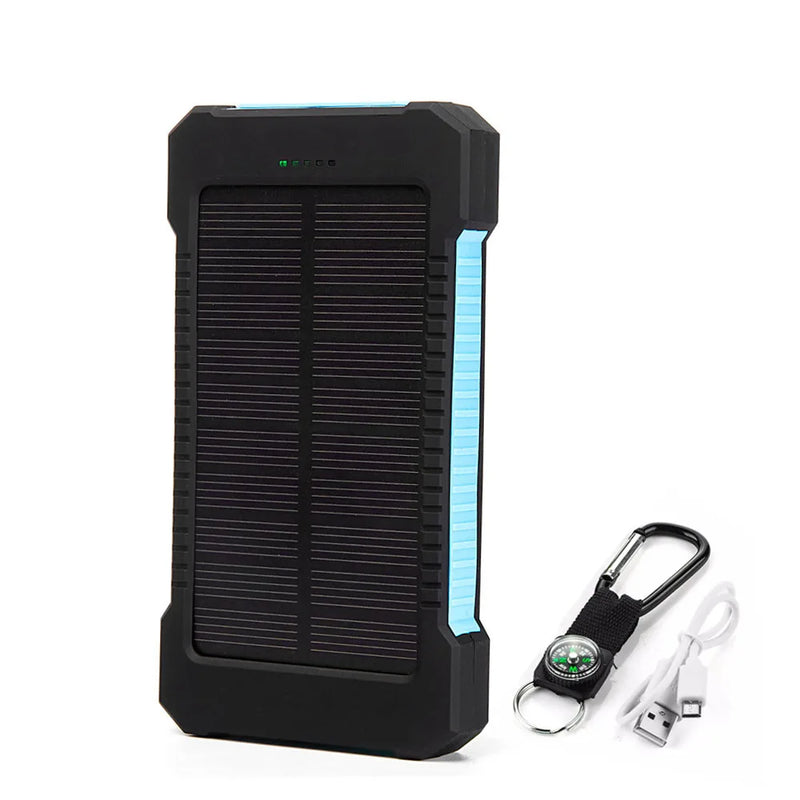 10000mAh Portable External Battery Solar Power Bank Double USB Fast Charging Powerbank Phone Charger For Smart Mobile Phone