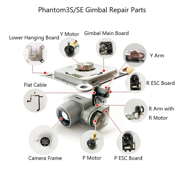 For DJI Phantom3S/SE Gimbal Repair Parts for Phantom3S/SE Replacement Repair Parts Drone