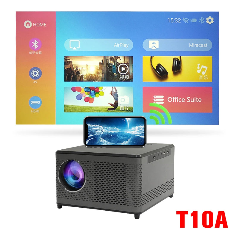 New Touyinger T10 full HD projector for home theater 9000 lumens Miracast Wifi mirroring USB Speaker 1080P LED Projectors