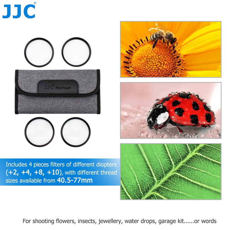 JJC Macro Close Up Lens Filter Kit with Filter Pouch for Sony A6600 A6500 +2 +4 +8 +10 Close-up Filters 49mm 55mm 58mm 62m 77mm