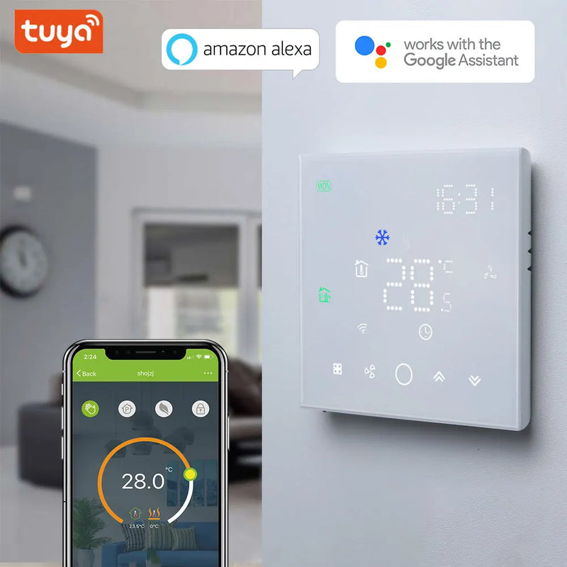 TUYA Smart Thermostat Wifi for Central Air Conditioner 24V  Temperature 3 Speed Fan Wireless Controller Support Honeywell