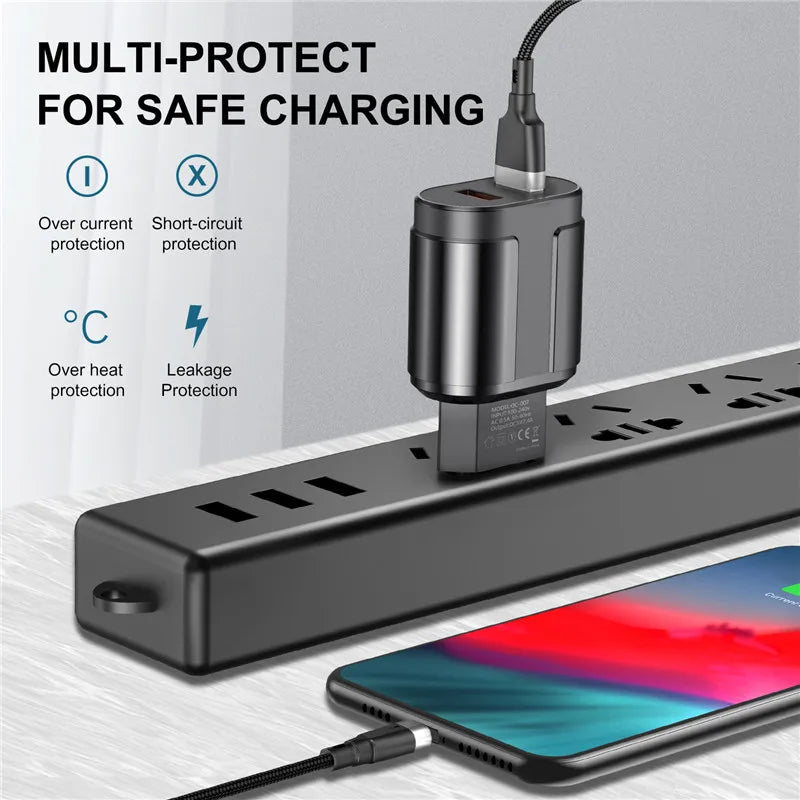 USLION EU/US Plug 2.4A Max Dual USB Fast Charging Adapter Wall Universal Mobile Phone Charger For iPhone Samsung Xiaomi Poco