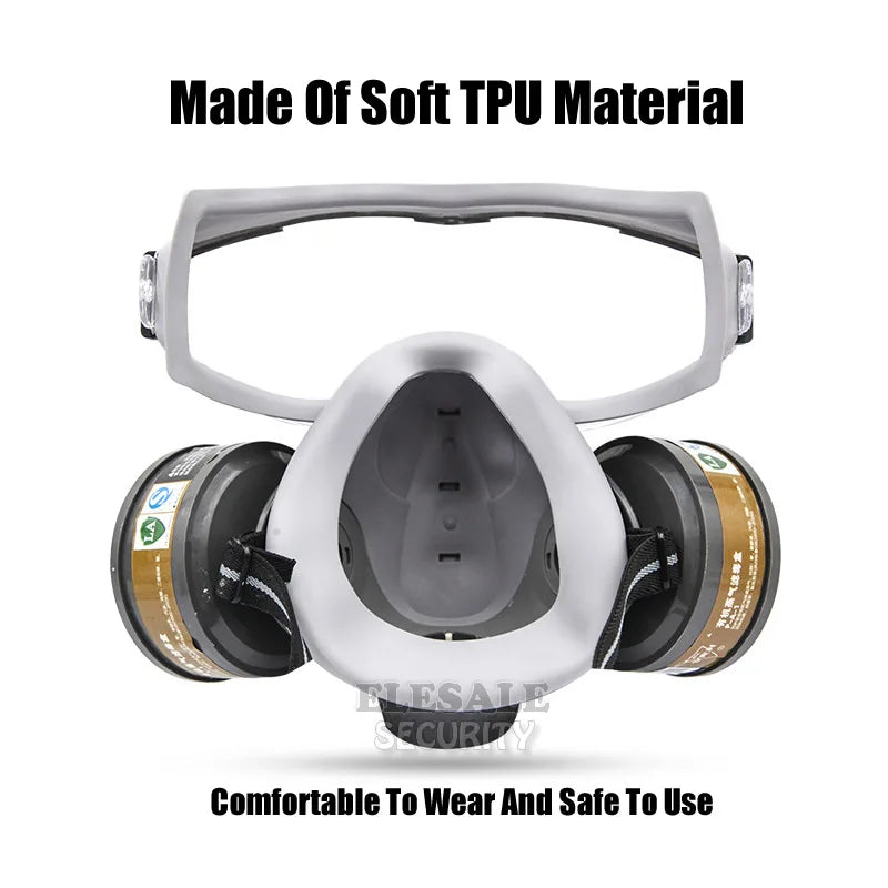 New Full Face Dust Gas Mask With Safety Goggles Half Face Chemical Gas Respirator For Painting Spraying Polishing Work Safety