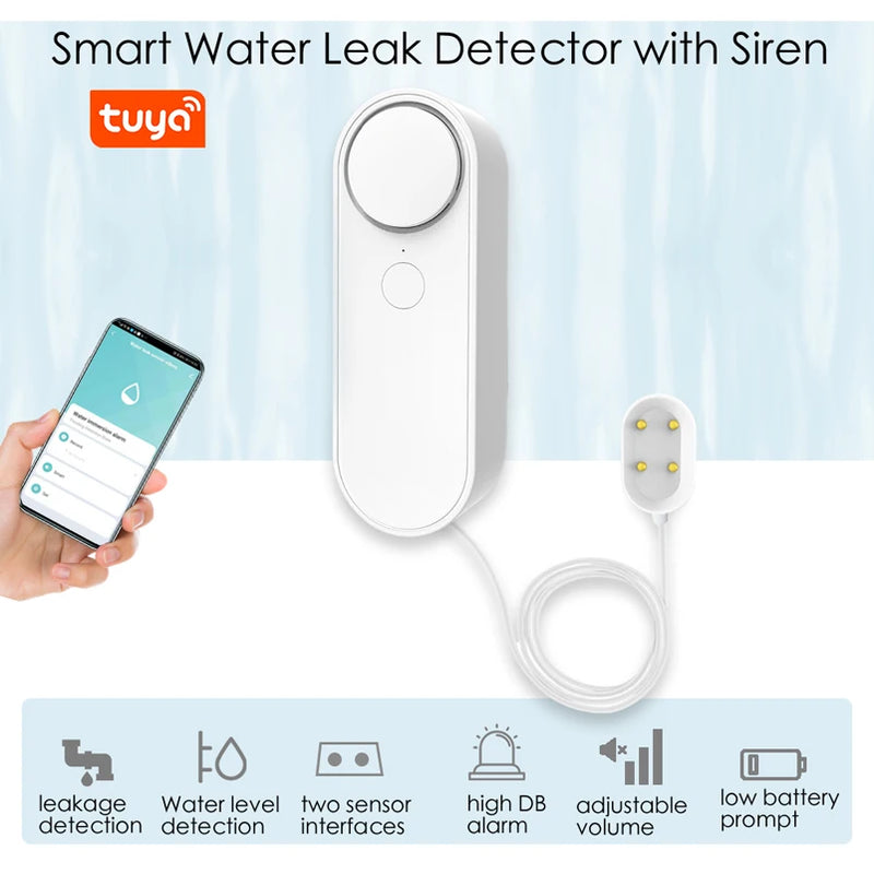 Home Alarm Water Leakage Spot Alarm Detector/tuya wifi Water Leak Sensor Detection Flood Alert Overflow Security Alarm System