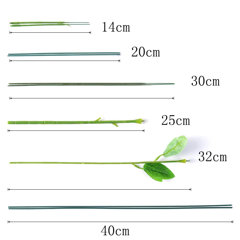 Artificial Flowers Rod Stem Twigs Iron Wire For Home Wedding Decoration Vase Flower Stick Plant Craft Bouquet Decor Accessories