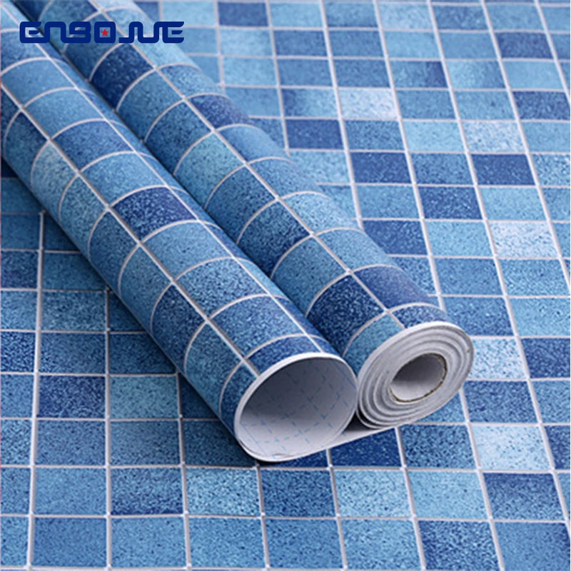 PVC Self-Adhesive Kitchen Oil Proof Film Bathroom Wall Sticker Balcony Waterproof Wallpaper Mosaic Tile Decoracion Hogar Moderno