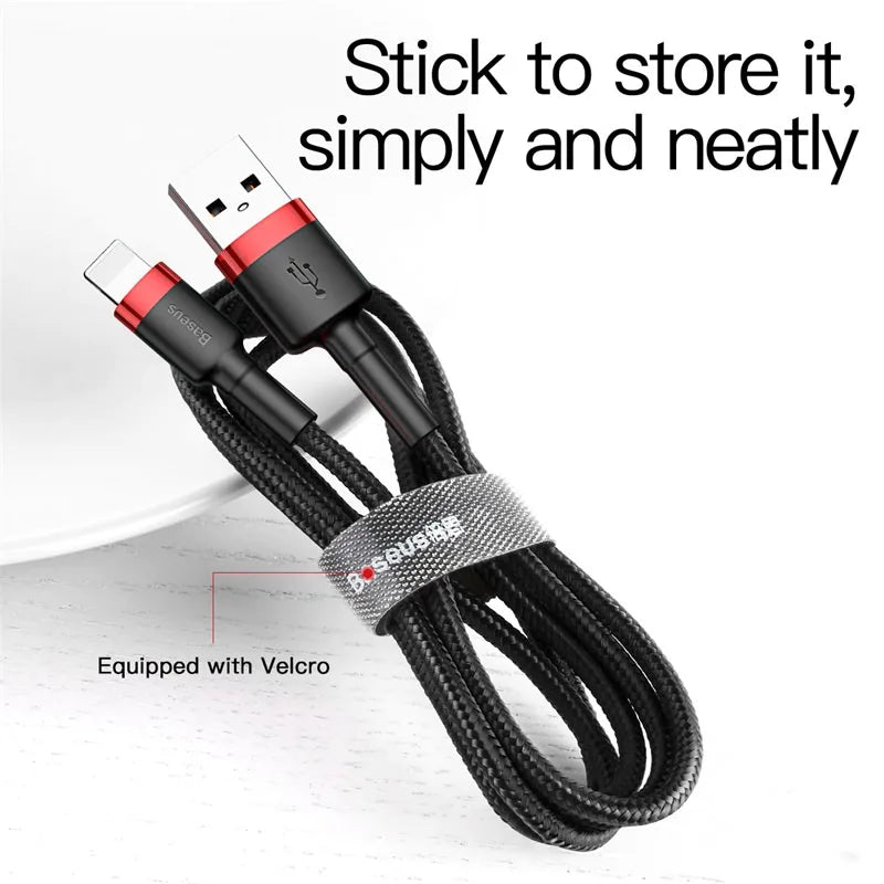 For usb lightning cable short 50cm 1m 2m 3m 2.4A fast charging data mobile phone charger cable for iPhone 12 11 xs xr 8 7 6s 5se