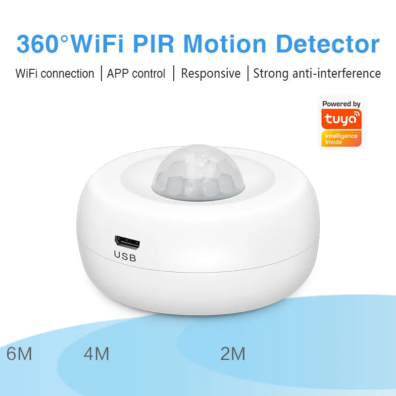 Tuya WiFi Motion PIR Sensor Detector USB charging WIFI Movement Sensor Smart Life APP Wireless Home Security System