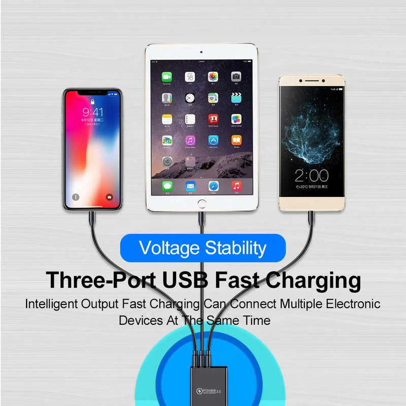 Olnylo Quick charge 3.0 USB Charger For iPhone 11 7 Samsung Huawei Xiaomi 5V 3A Digital Display Fast Charging Wall Phone Charger