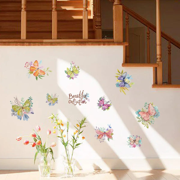 Hand-painted butterfly free stickers Living room bedroom study kindergarten wall decoration Home decoration