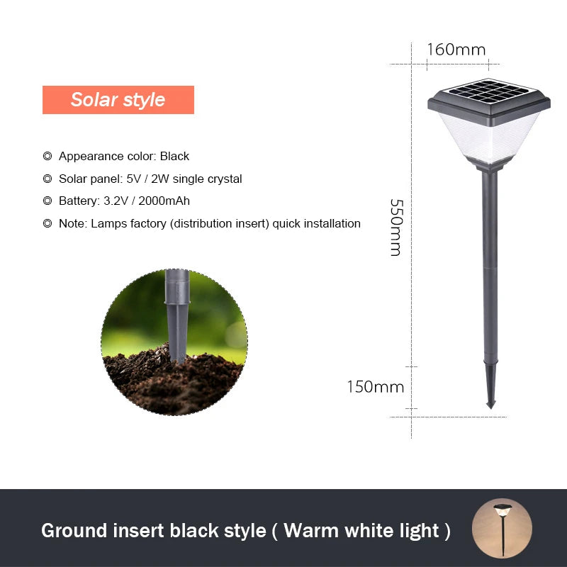 LED Solar Lamp Outdoor waterproof Torch Lights Solar Pathway Landscape Light Solar Lawn Lamp For Yard Patio Garden Decor