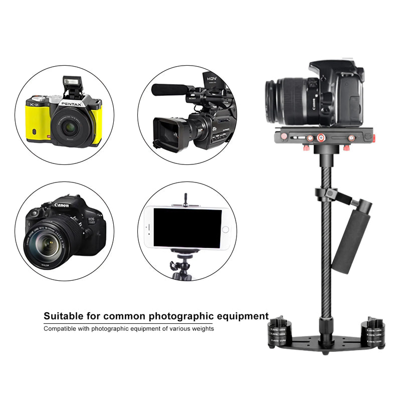 S60 60cm Photo Video Handheld Stabilizer Carbon Fiber Shooting Steadycam DSLR Steadicam for Camcorder Camera DSLR Canon Nikon