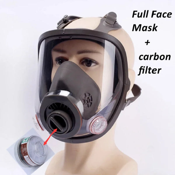 6800 Gas Mask Full Face Mask With Activated Carbon Cartridge Chemical Industrial Safety Spray Pesticide Respirator