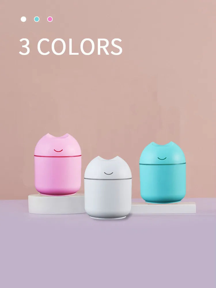 200ML Ultrasonic Mini Air Humidifier Aroma Essential Oil Diffuser for Home Car USB Fogger Anion Mist Maker with LED Night Lamp