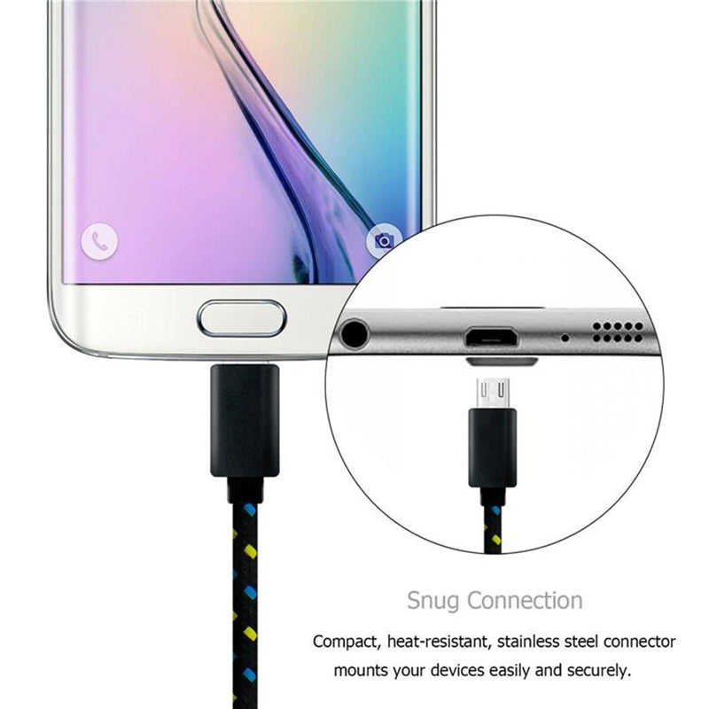 Micro USB Cable Data Sync USB Charger Cable For Samsung S7 Huawei Xiaomi Android Nylon Braided Mobile Phone Cables Fast Charging