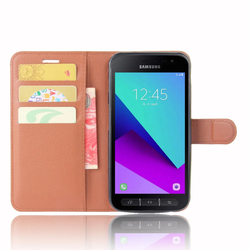 Wallet Cover Card Holder Phone Case for Samsung Galaxy Xcover 4 4s G390F G398F XCover4 Pu Leather Case Protective Shell