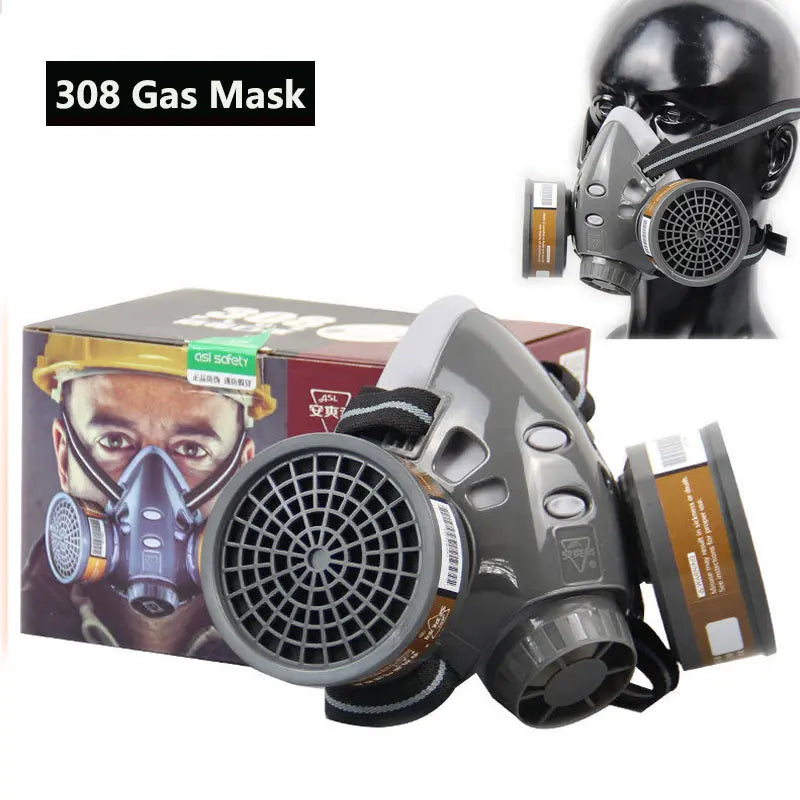 Full Face Respirator With Safety Glasses Spray Paint Chemical Pesticide Anti-Dust Gas Mask With Filter Formaldehyde protection