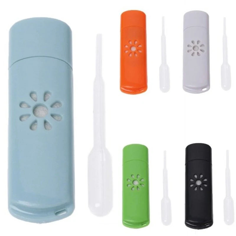 1pc Mini Usb Car Aromatherapy Diffuser Aroma Humidifier Essential Oil Air Scavenging random color