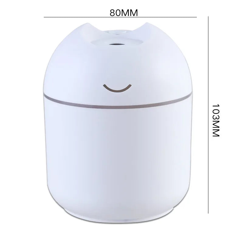 200ML Ultrasonic Mini Air Humidifier Aroma Essential Oil Diffuser for Home Car USB Fogger Anion Mist Maker with LED Night Lamp