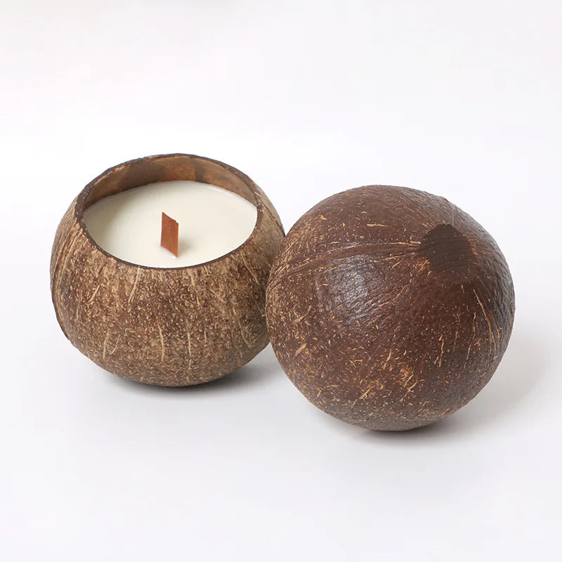 Creative Coconut Shell Candle Holder (No Candle) Coconut Candlestick Romantic Decor Household Ornaments