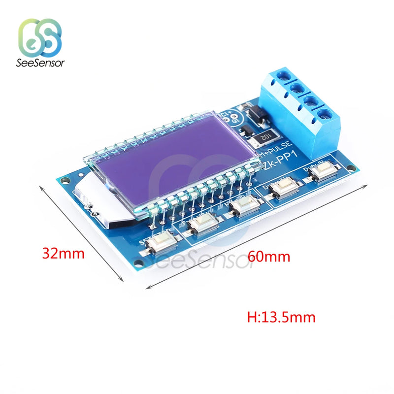 Adjustable PWM Pulse Signal Generator DC 3.3V-30V 1Hz-150KHz LCD Frequency Duty Cycle Square Wave with Anti-reverse Protection