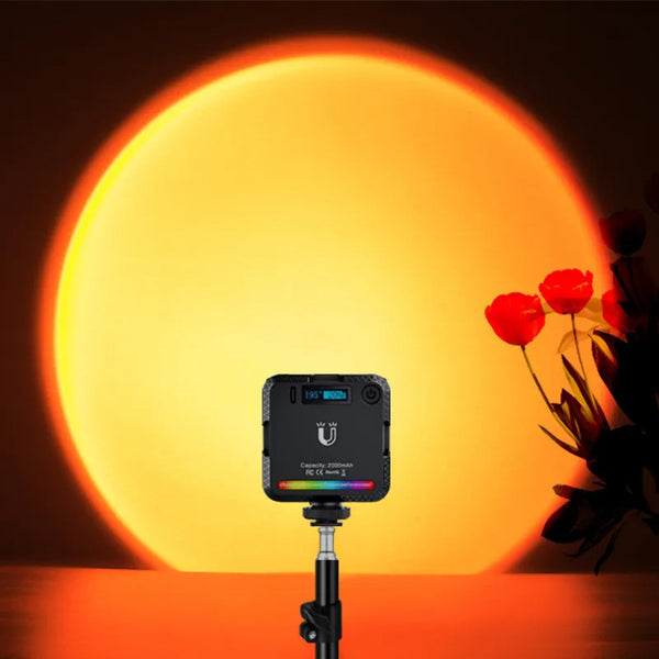 RGB Video Light LED Sunlight Rainbow Projection Magnetic Design For Photography Self Lighting Photo Studio Live TikTok Fill Lamp