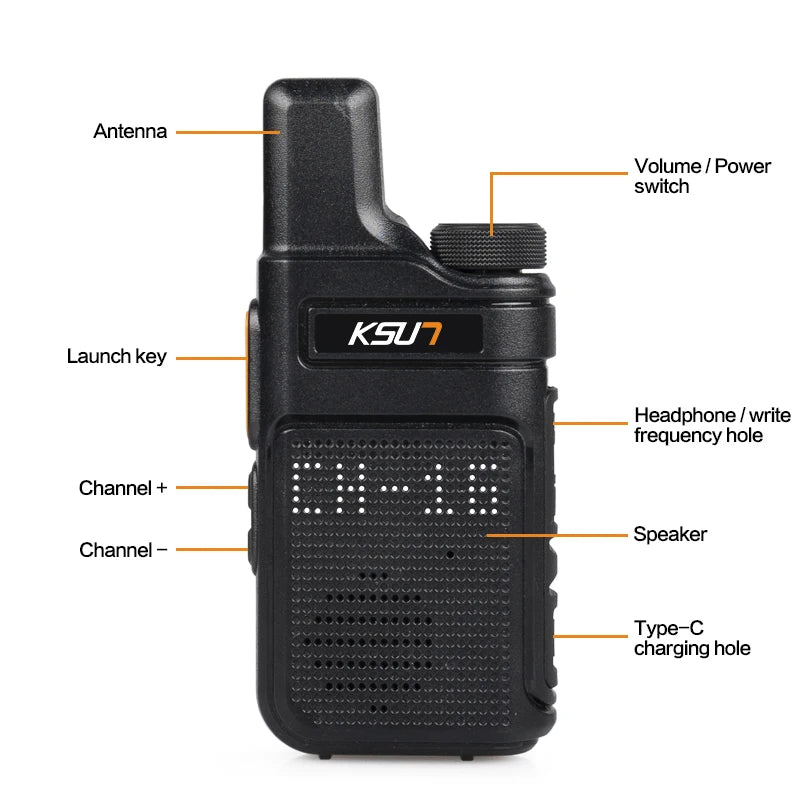 KSUN X-M6 Mini Two Way Radio FRS PMR 446 Walkie Talkie Profesional Portable Small Radios Comunicador Transceiver Station 1or 2