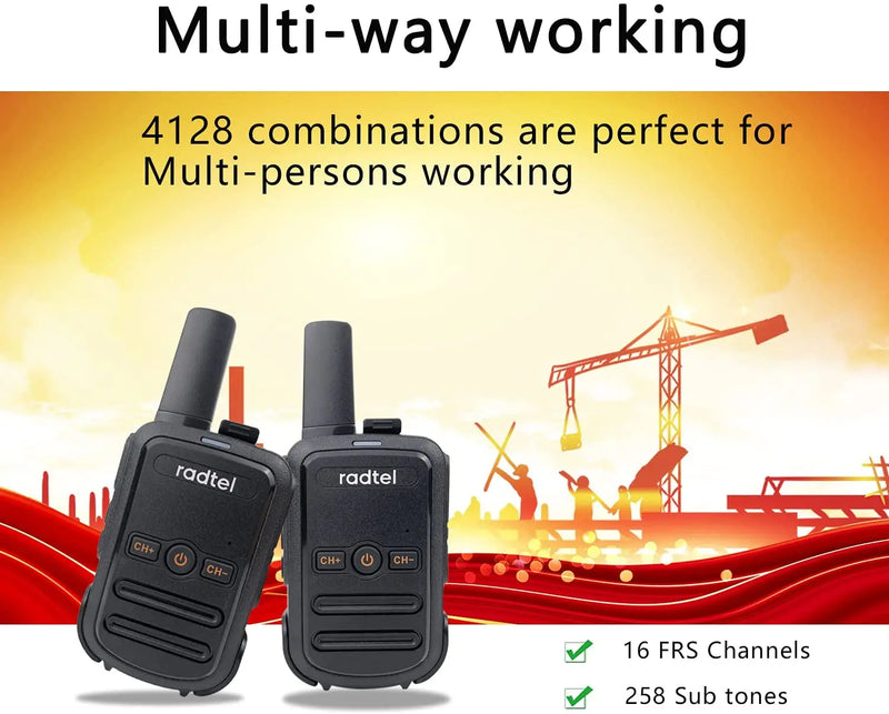 Mini Walkie Talkie Radtel RT12 Portable Two Way Radio PMR FRS Radio Comunicador Long range Kids Walkie-Talkie for Hotel Business