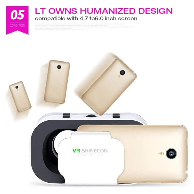 VR SHINECON BOX 5 Mini VR Glasses 3D Glasses Virtual Reality Glasses VR Headset For Google Cardboard Smartp