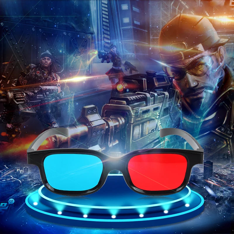 High Quality Black Frame Red Blue Universal 3D Glasses For Dimensional Anaglyph Movie Game DVD 3D Glasses Perspective Glasses