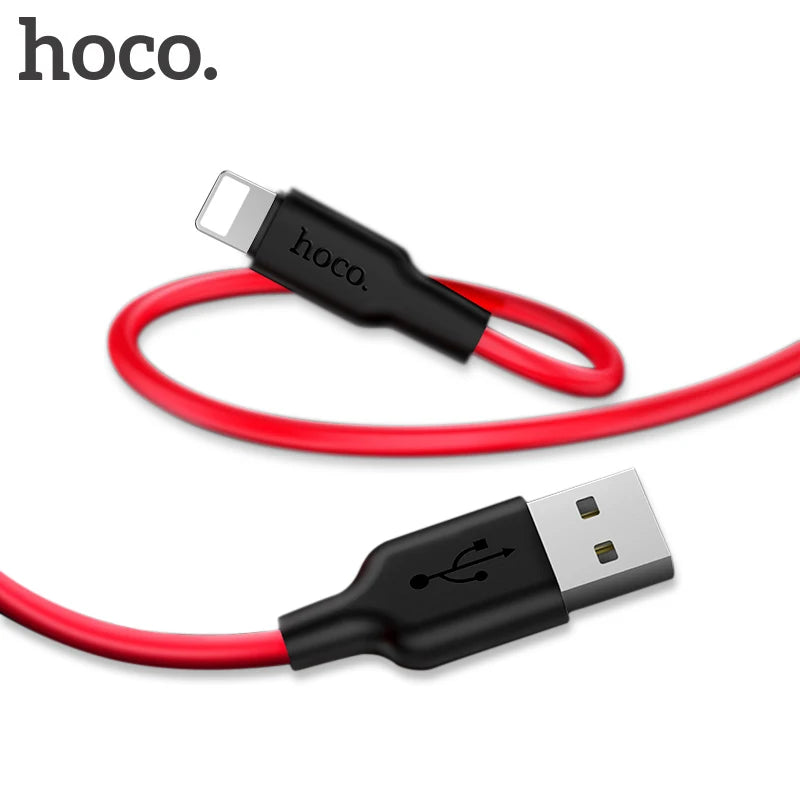 HOCO Silicone Mobile Phone USB Charge Data Cable For iPhone 12 Micro USB / Type Cable For Xiaomi K40 Pro Samsung A51 A71 S20 S21