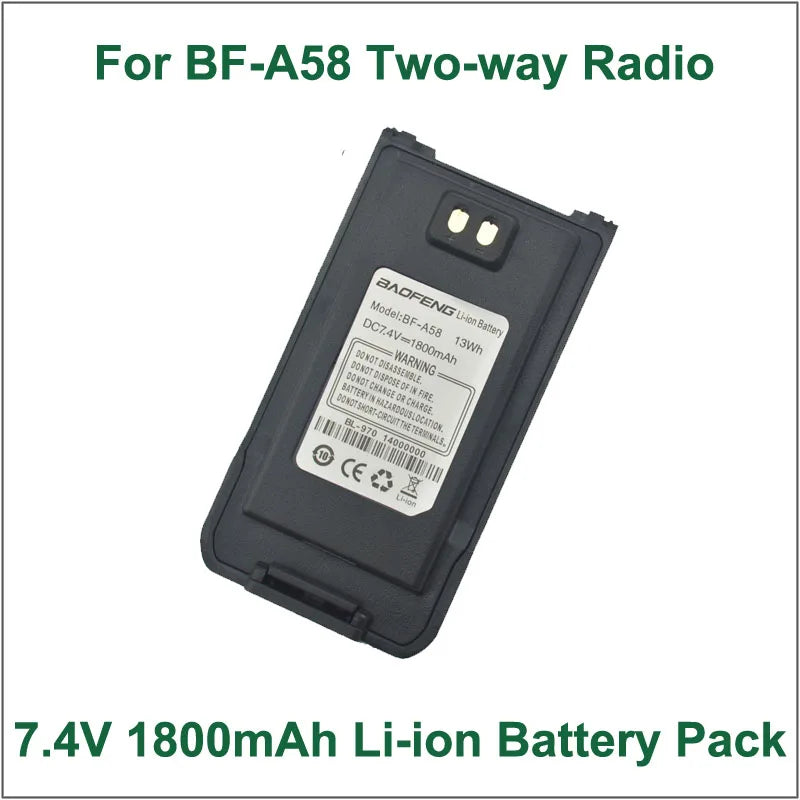 Battery  Walkie Talkie Baofeng BF-A58 DC7.2V 1800mAh  Li-ion Battery for BAOFENG BF-A58 IP57 Waterproof Portable Two-way Radio