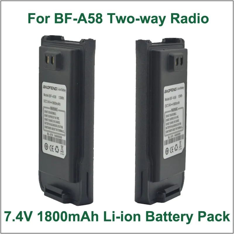 Battery  Walkie Talkie Baofeng BF-A58 DC7.2V 1800mAh  Li-ion Battery for BAOFENG BF-A58 IP57 Waterproof Portable Two-way Radio